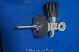 Thread gauge on a scuba tank valve Thread gauge on a scuba tank valve