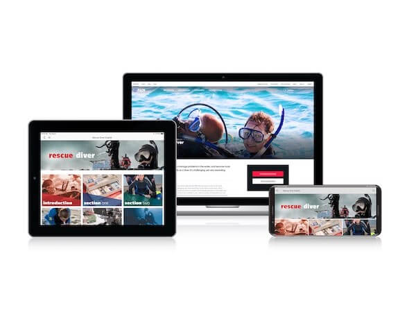 PADI rescue e-learning material for all devices.